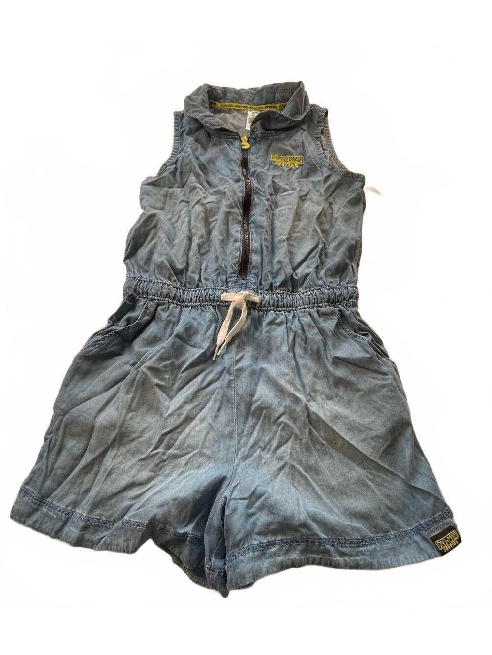 Justice XL Pacman Chambray Romper Blue Size Girls 16/18 NWT